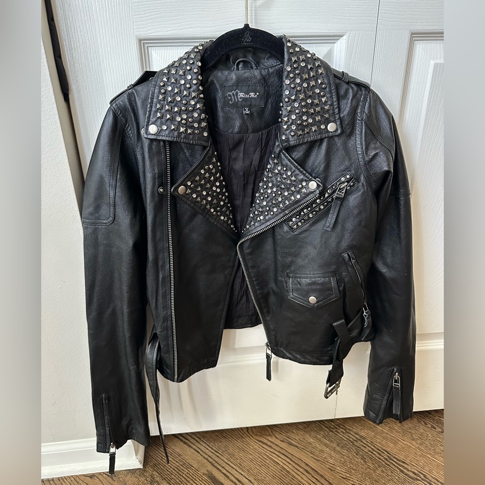 Miss Me studded leather jacket-size small